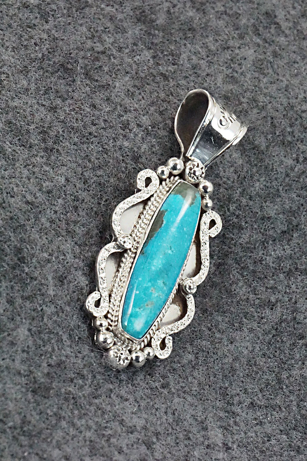 Turquoise and Sterling Silver Pendant - Bobby Platero