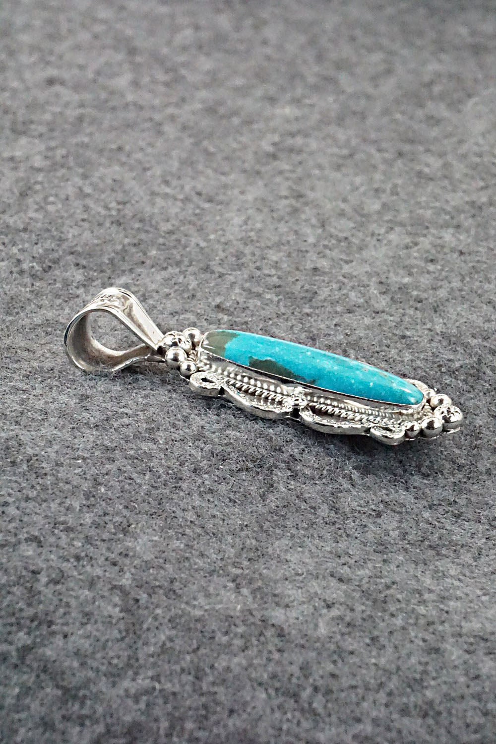 Turquoise and Sterling Silver Pendant - Bobby Platero