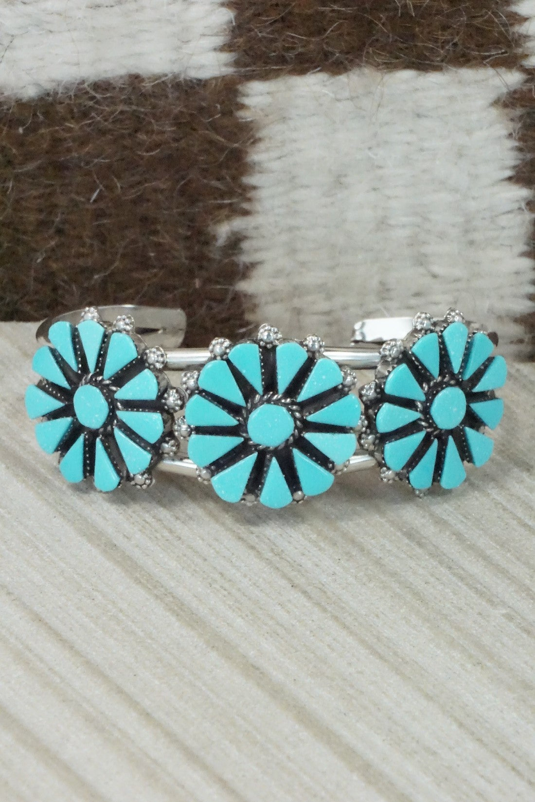 Turquoise & Sterling Silver Bracelet - Merlinda Chavez