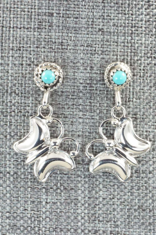 Turquoise & Sterling Silver Earrings - Zuni