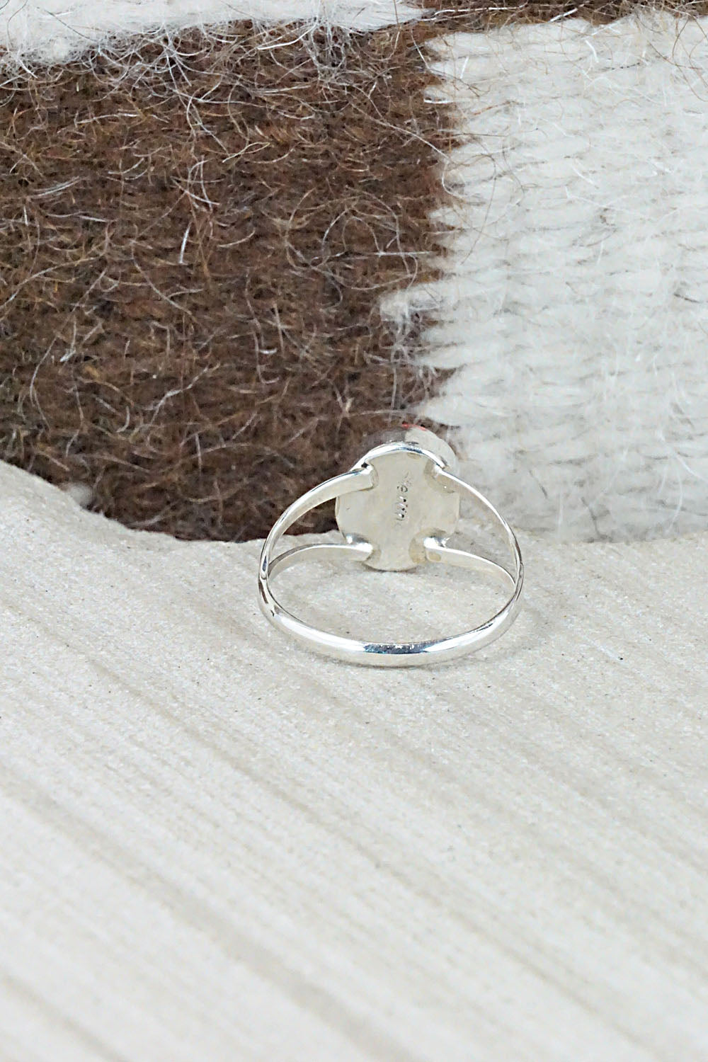 Spiny Oyster & Sterling Silver Ring - Robert Martinez - Size 7.25