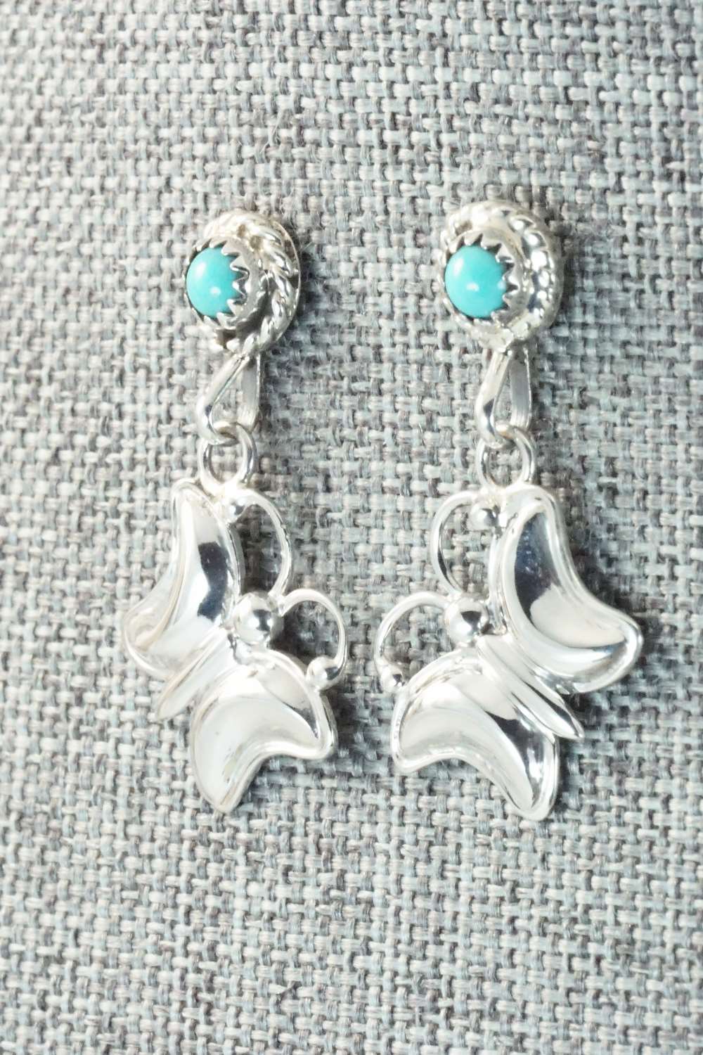 Turquoise & Sterling Silver Earrings - Zuni