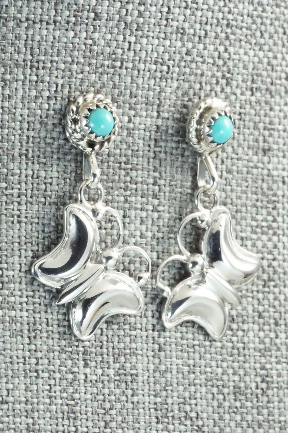 Turquoise & Sterling Silver Earrings - Zuni