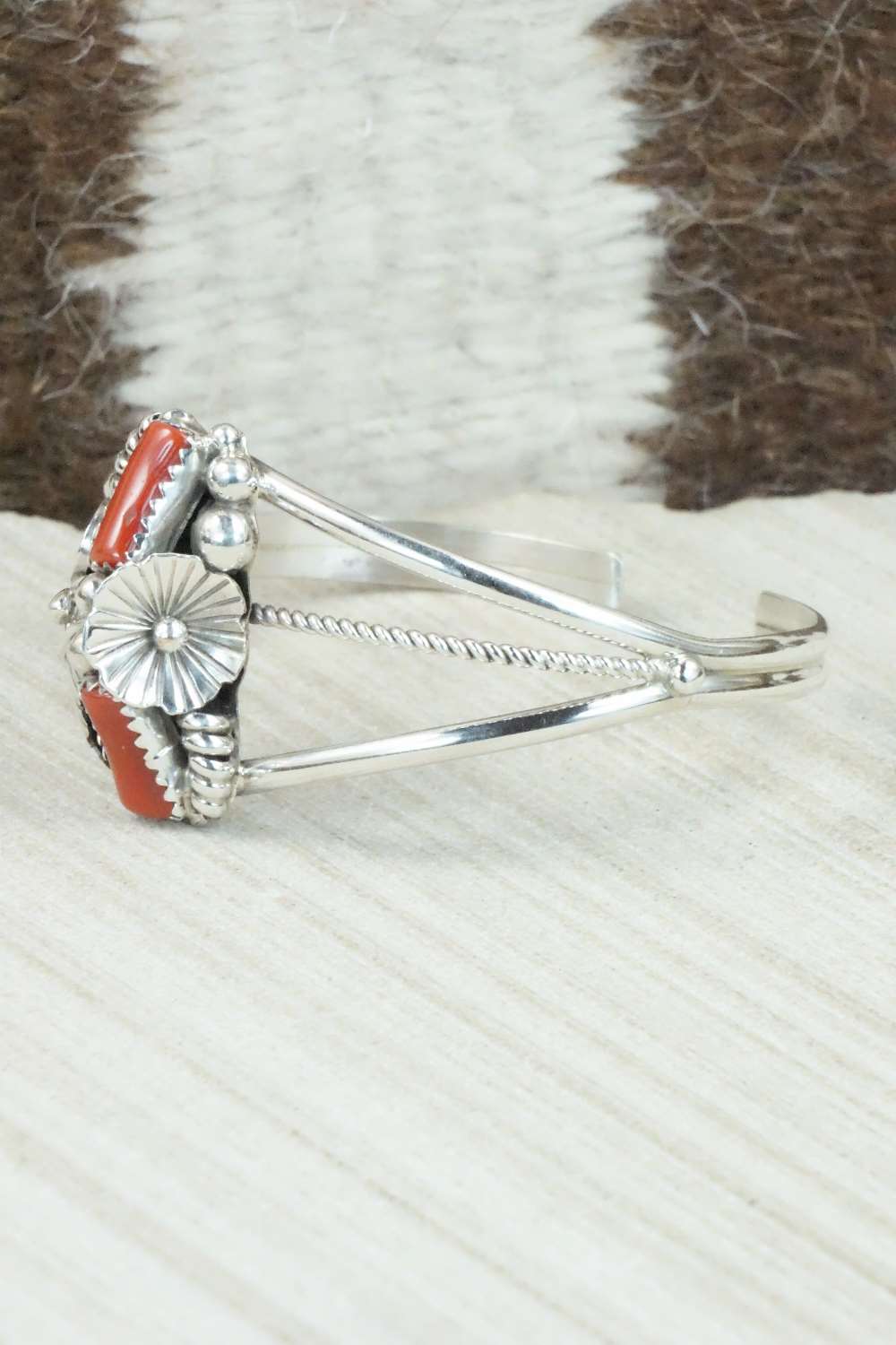 Coral & Sterling Silver Bracelet - Michael Calladitto