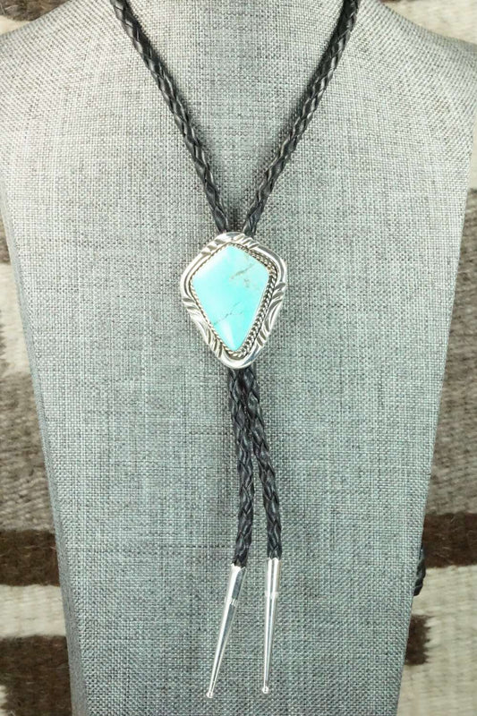 Turquoise & Sterling Silver Bolo Tie - Bobby Platero