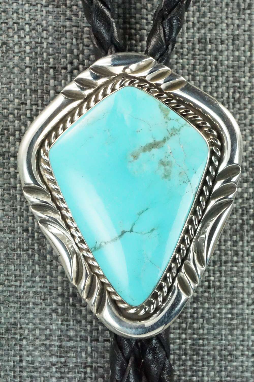 Turquoise & Sterling Silver Bolo Tie - Bobby Platero
