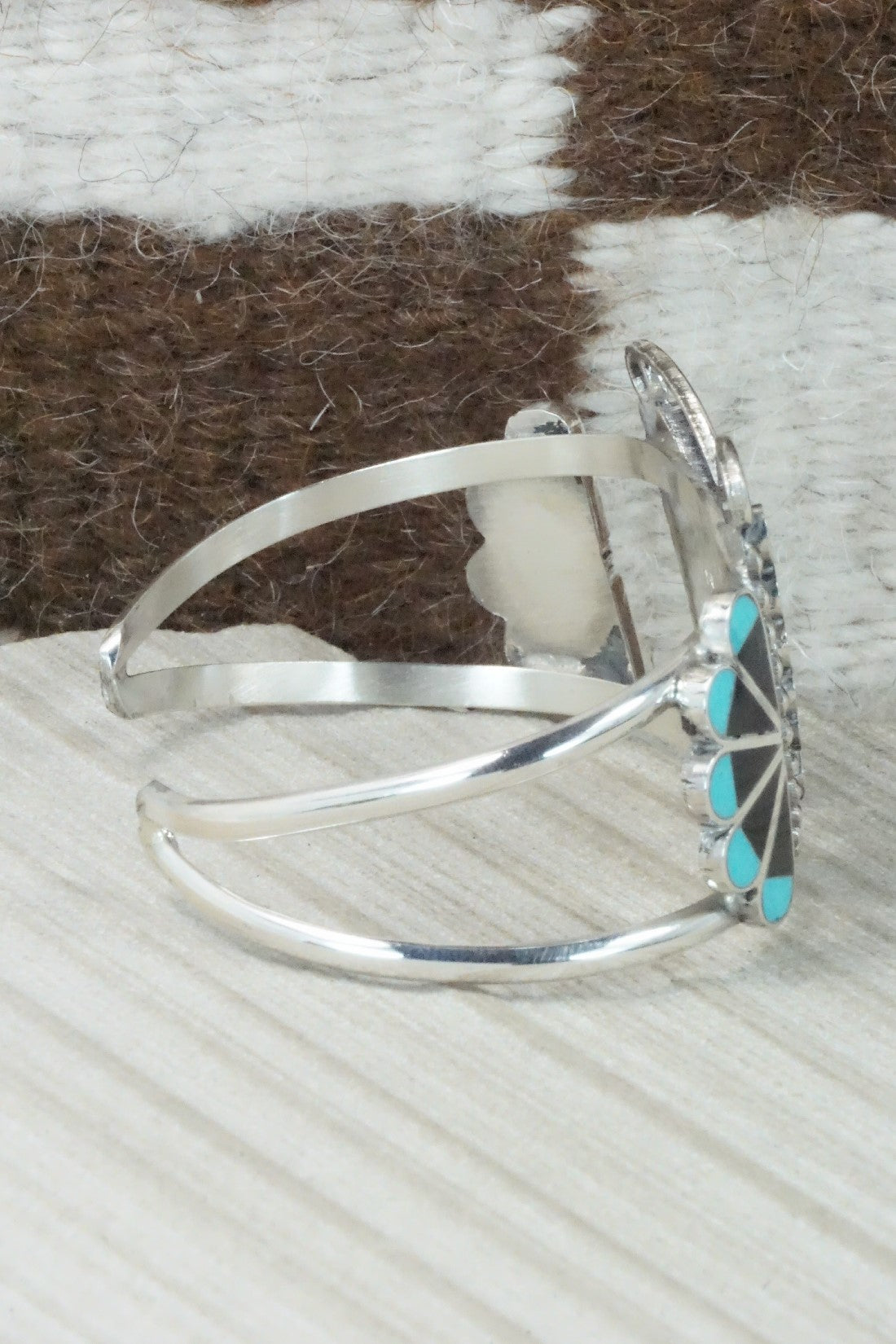 Multi Stone & Sterling Silver Inlay Bracelet - Adrian Wallace