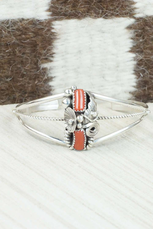 Coral & Sterling Silver Bracelet - Michael Calladitto