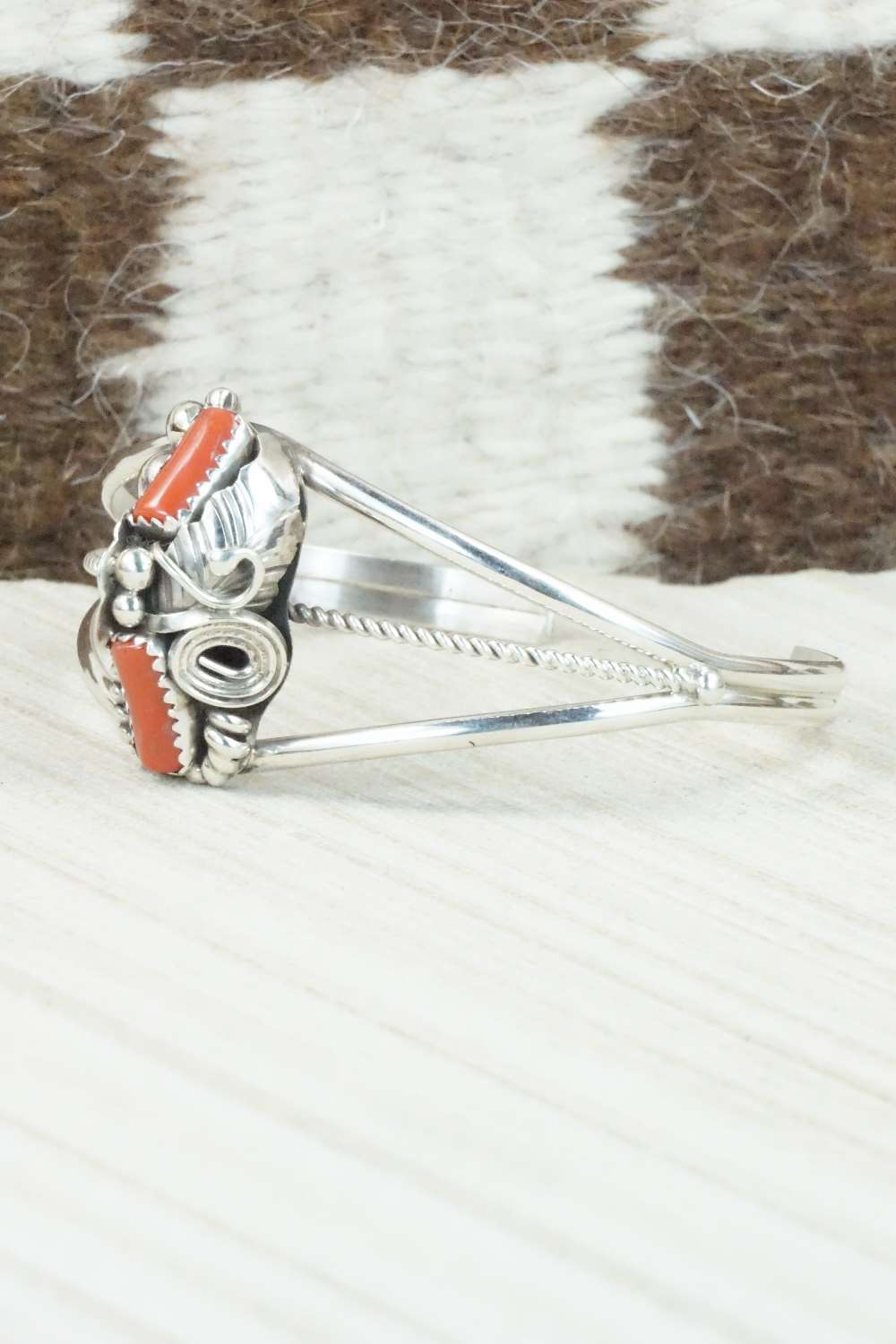 Coral & Sterling Silver Bracelet - Michael Calladitto