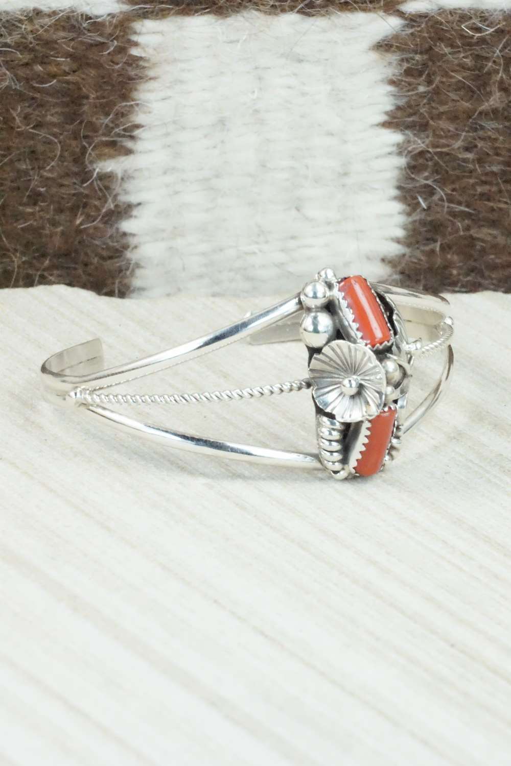 Coral & Sterling Silver Bracelet - Michael Calladitto