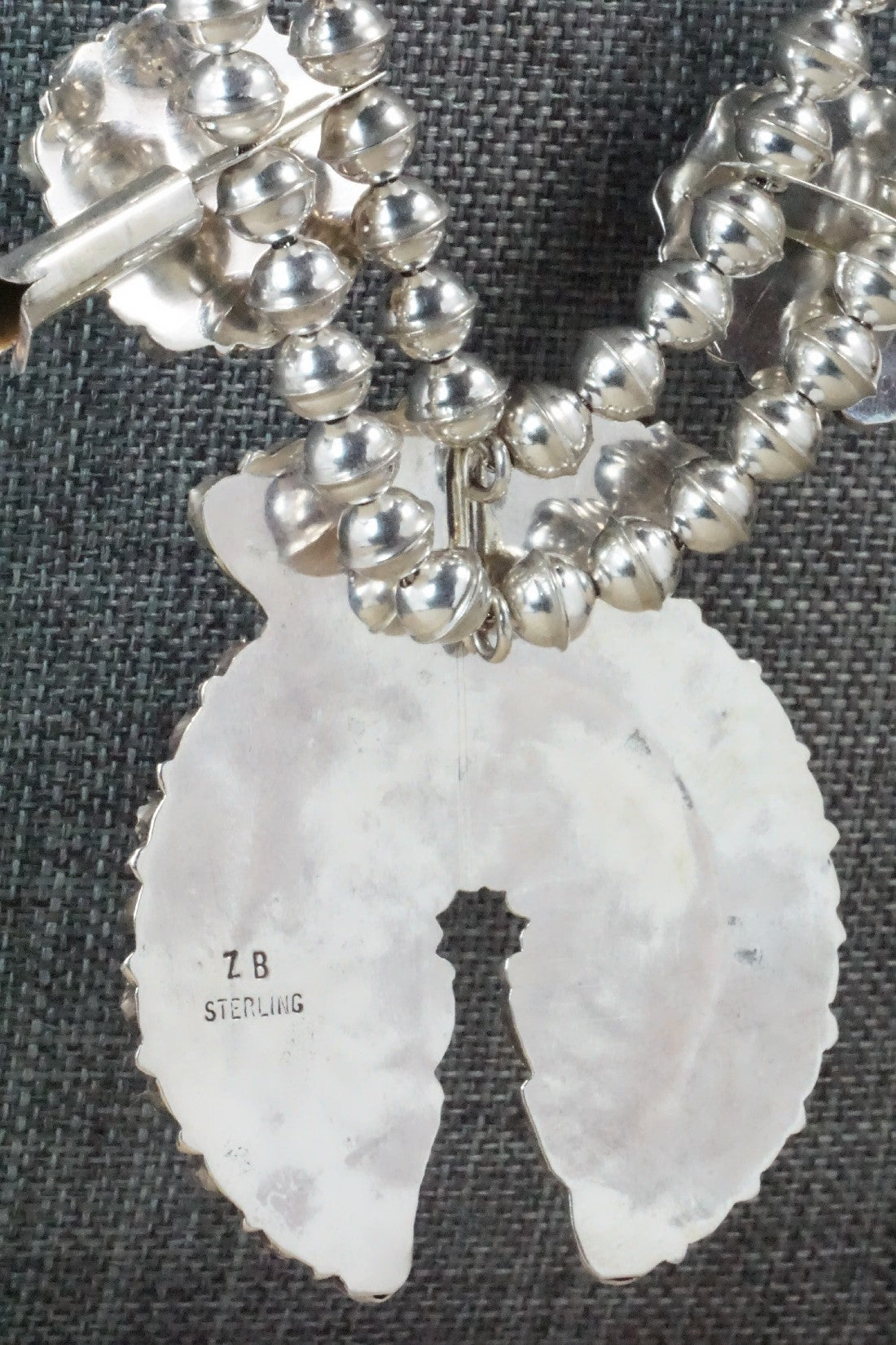 Turquoise & Sterling Silver Squash Blossom Necklace and Earrings - Zeita Begay