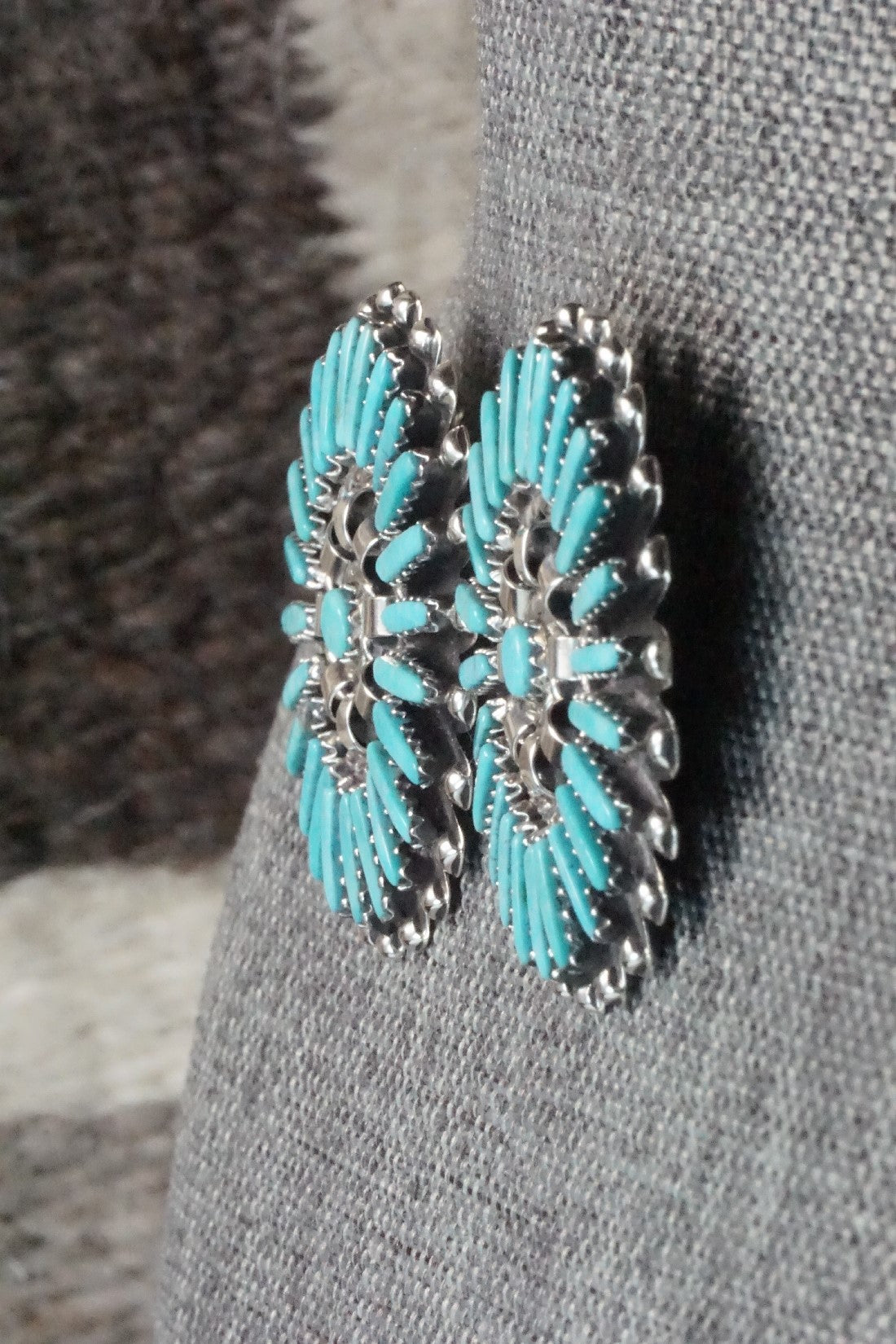 Turquoise & Sterling Silver Earrings - Charlie John