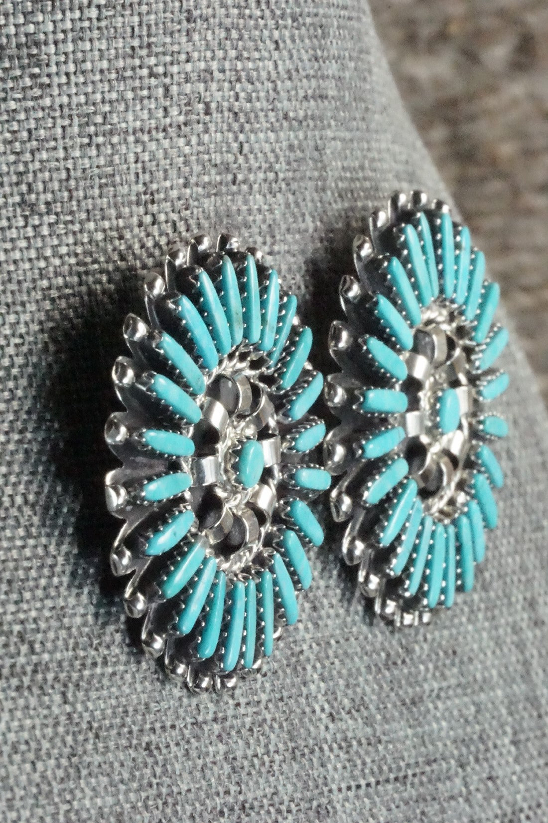 Turquoise & Sterling Silver Earrings - Charlie John