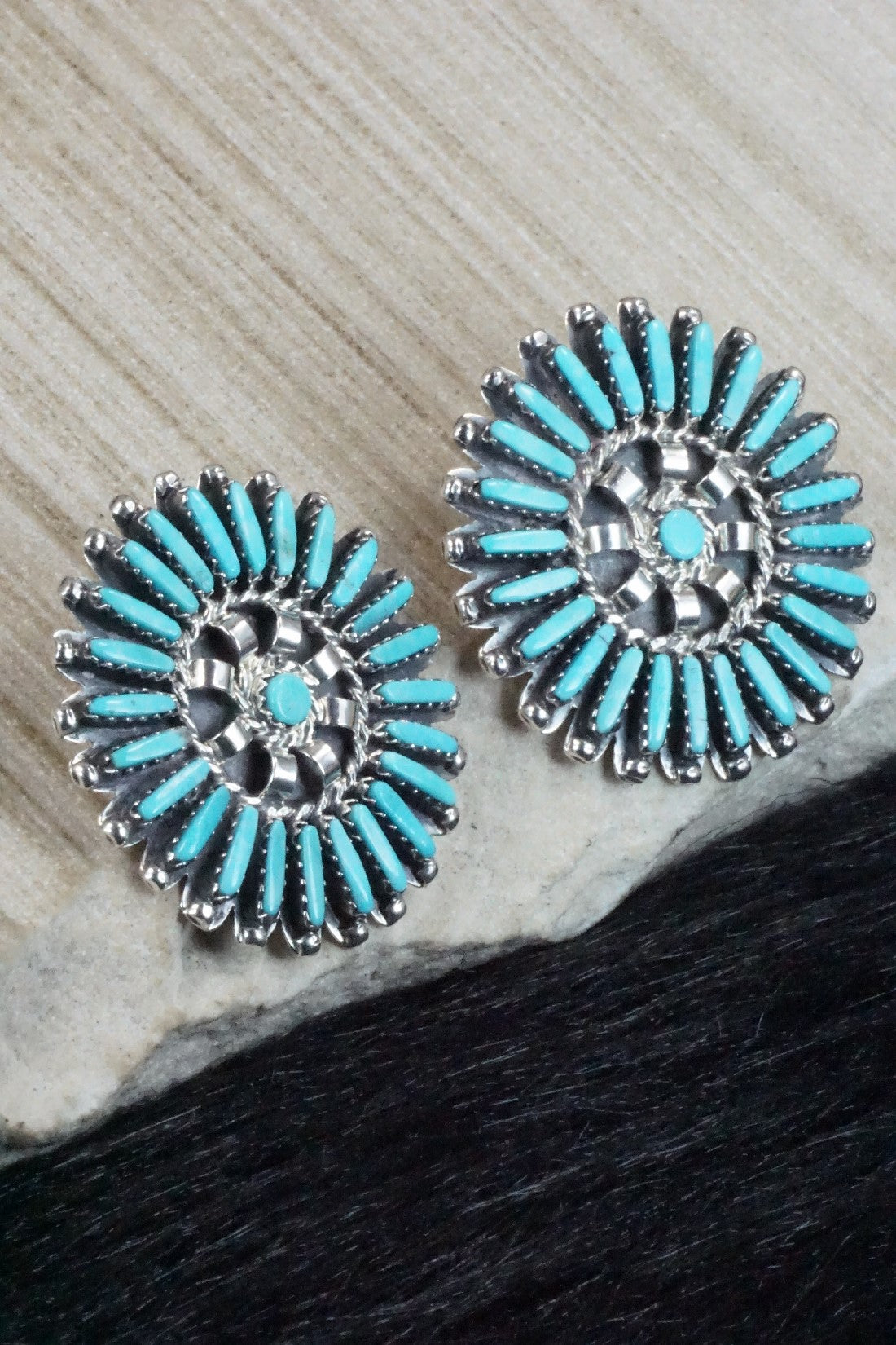 Turquoise & Sterling Silver Earrings - Charlie John
