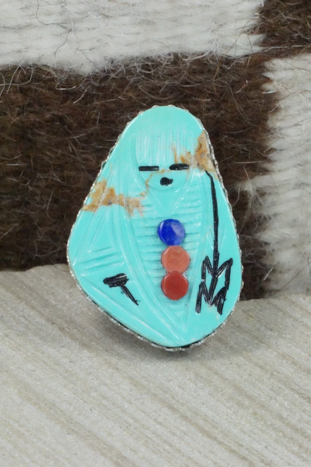Turquoise & Sterling Silver Ring - Gloria Chattin - Size 7.5