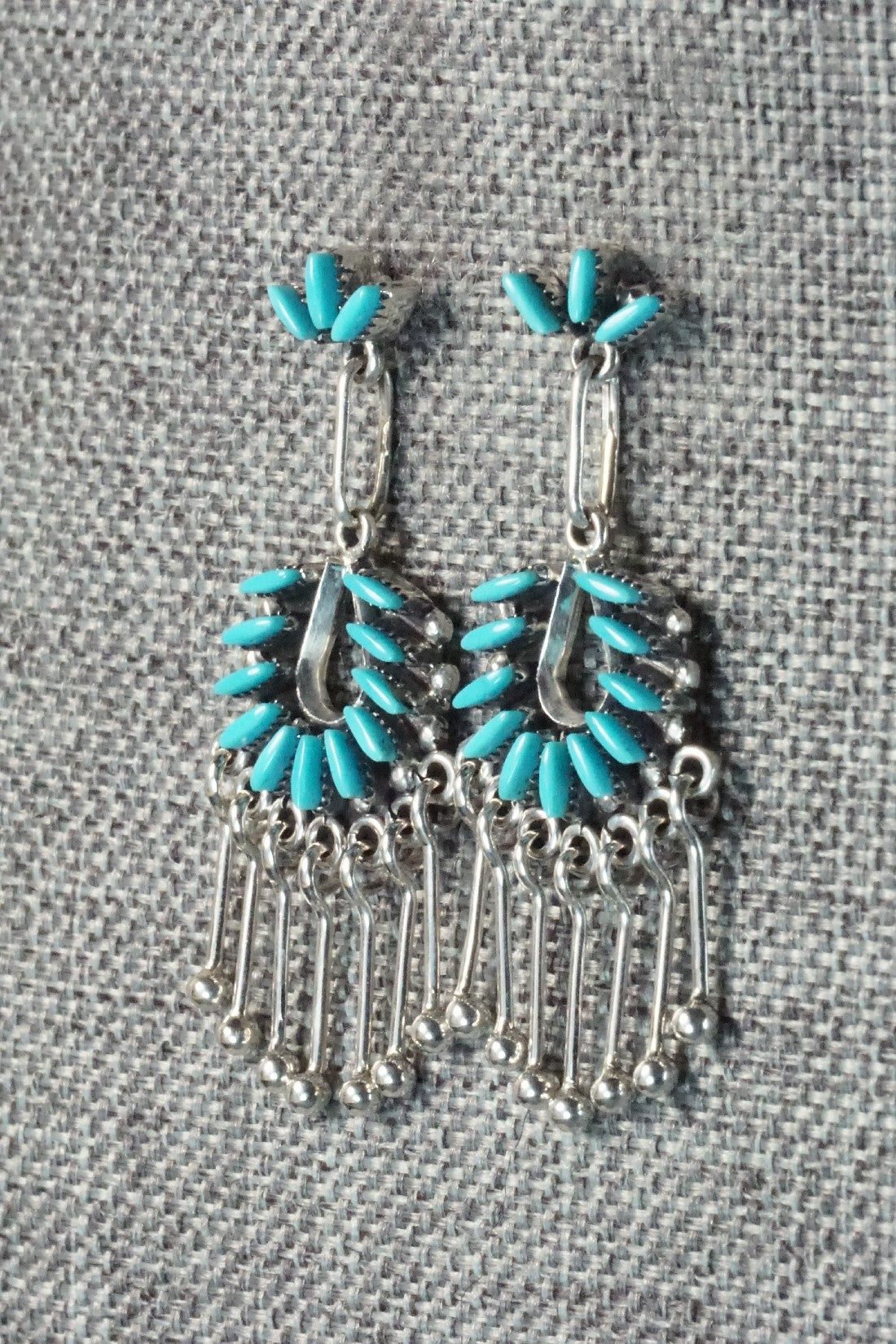 Turquoise & Sterling Silver Earrings - Mildred Ukestine