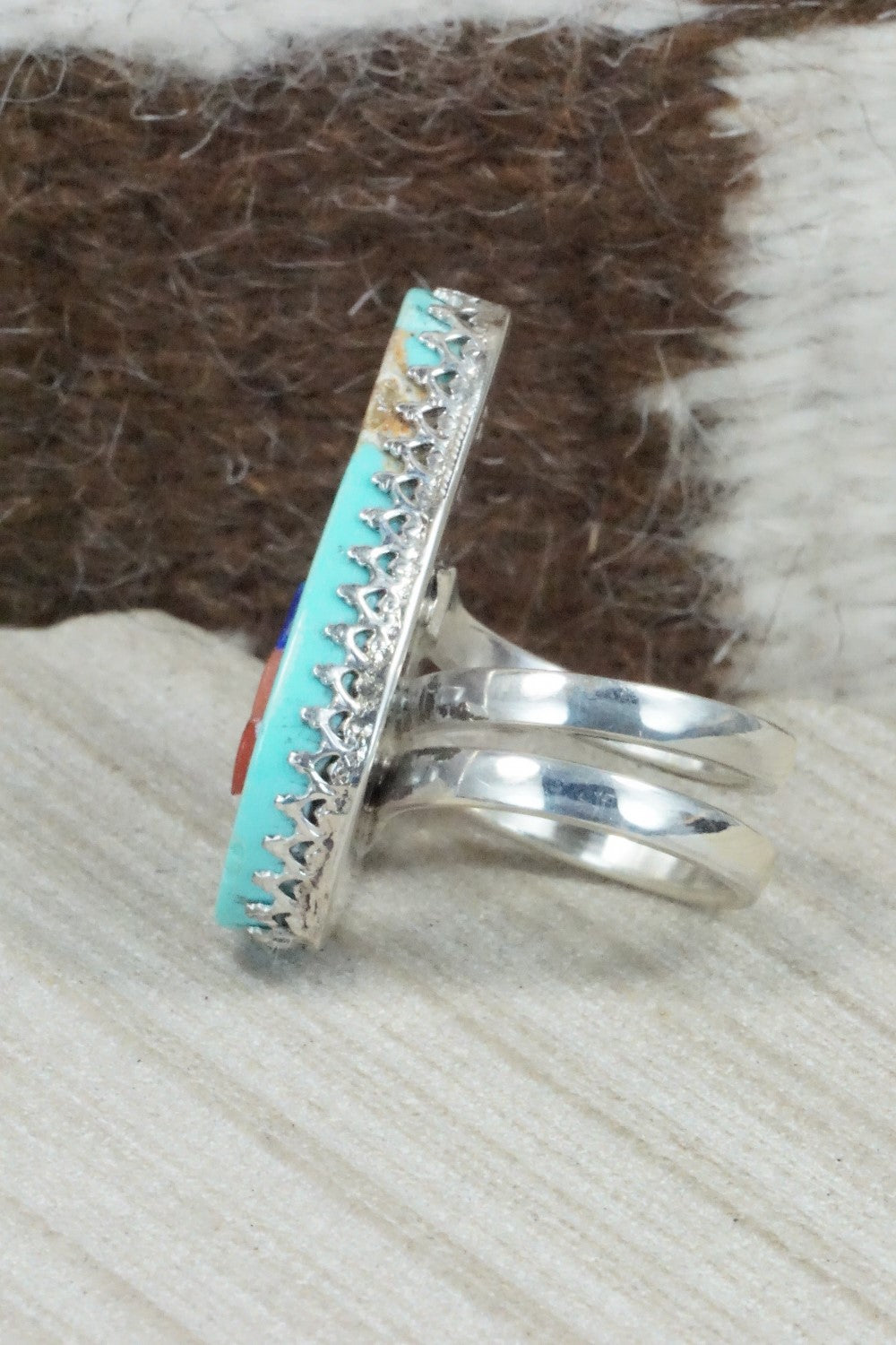 Turquoise & Sterling Silver Ring - Gloria Chattin - Size 7.5