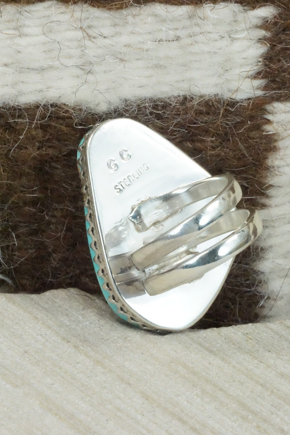 Turquoise & Sterling Silver Ring - Gloria Chattin - Size 7.5