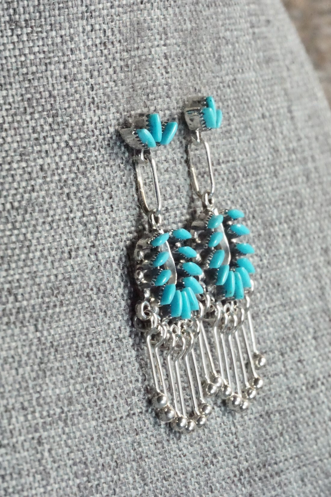 Turquoise & Sterling Silver Earrings - Mildred Ukestine