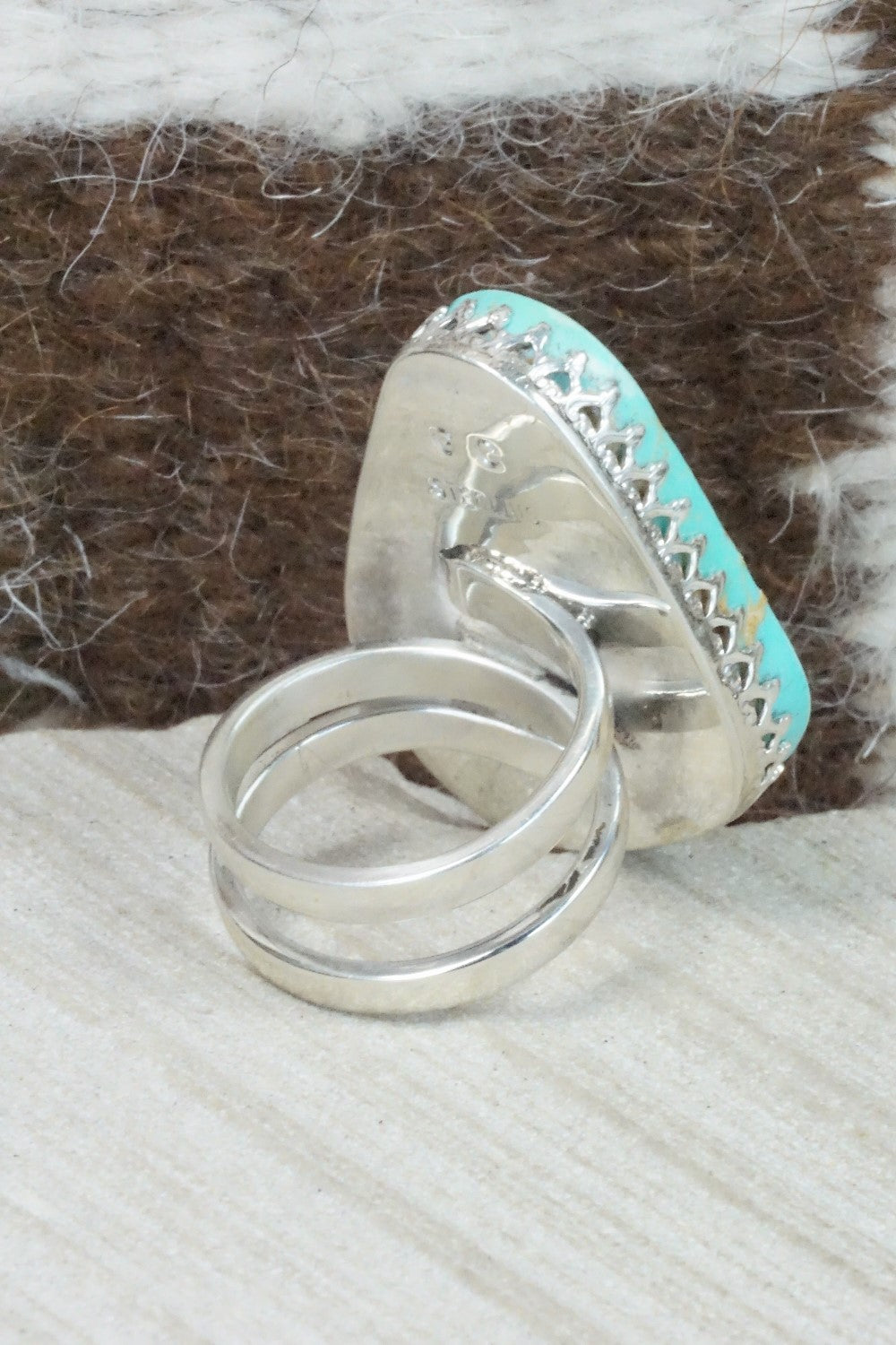 Turquoise & Sterling Silver Ring - Gloria Chattin - Size 7.5