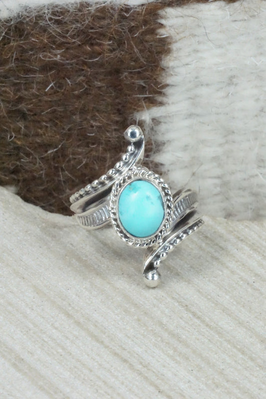 Turquoise & Sterling Silver Ring - Thomas Yazzie - Size 8.75