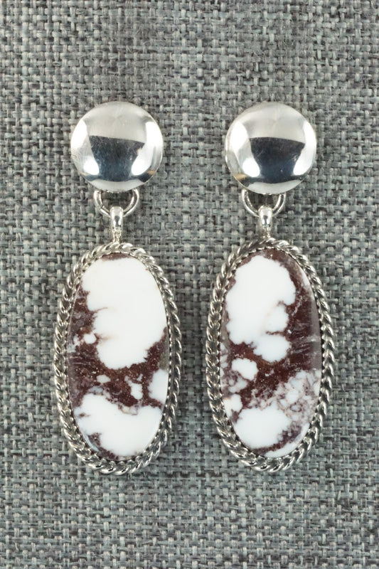 Wild Horse & Sterling Silver Earrings - Alvin Joe