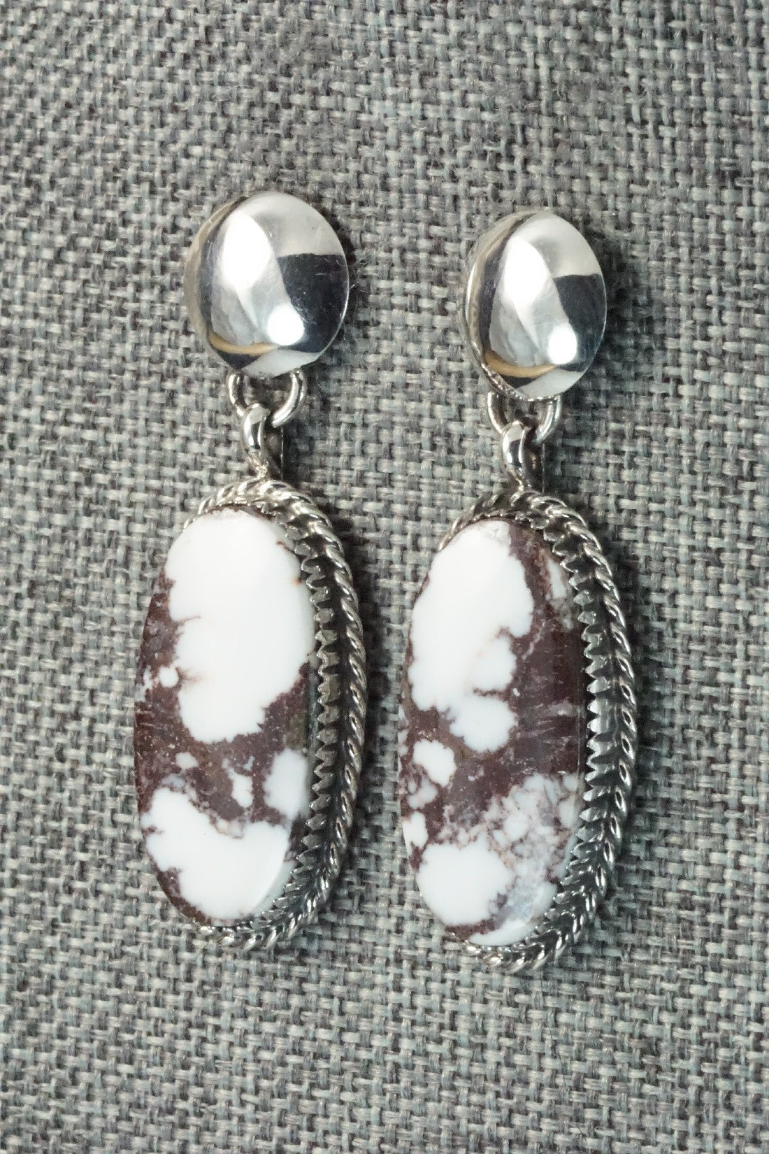 Wild Horse & Sterling Silver Earrings - Alvin Joe