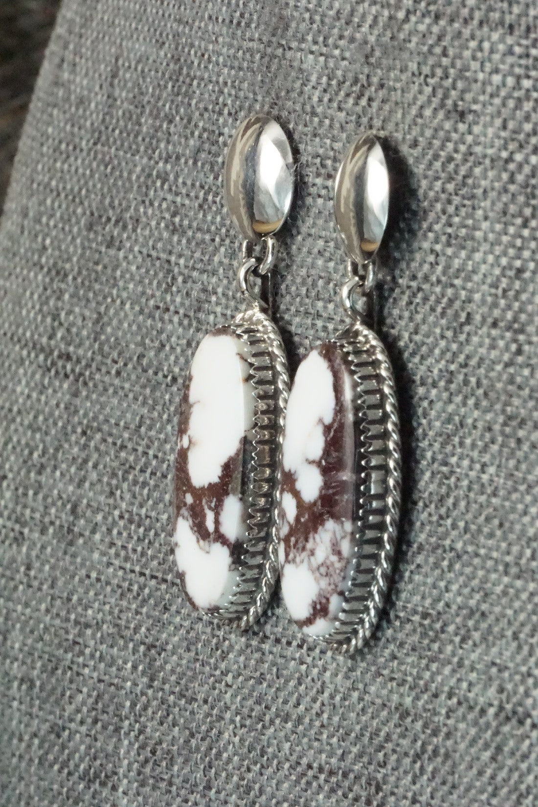 Wild Horse & Sterling Silver Earrings - Alvin Joe