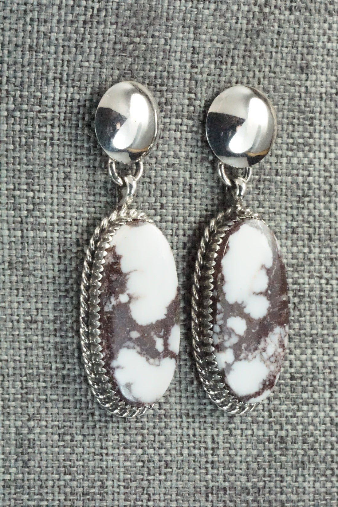 Wild Horse & Sterling Silver Earrings - Alvin Joe