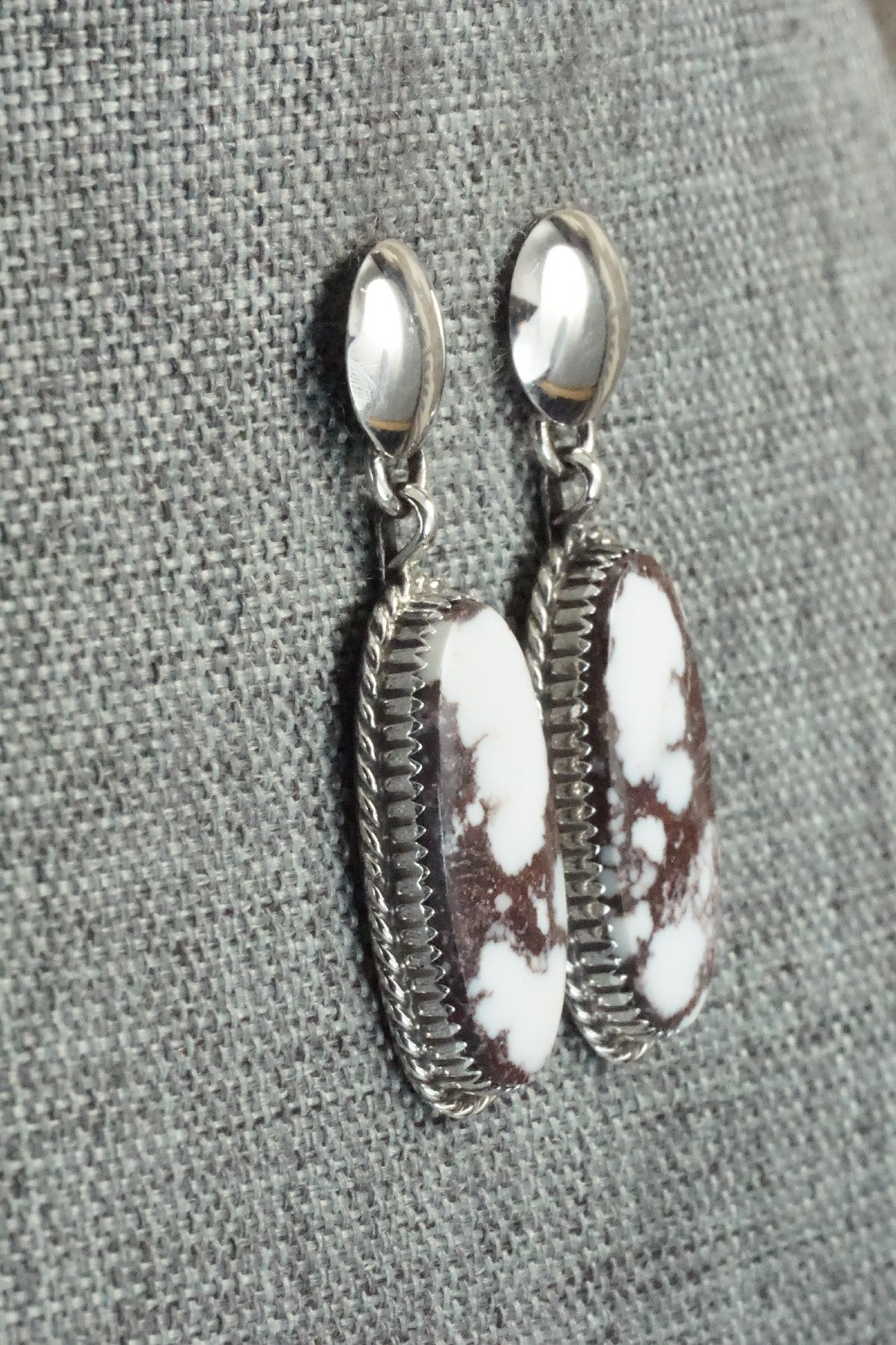 Wild Horse & Sterling Silver Earrings - Alvin Joe