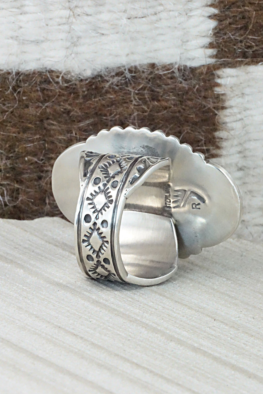 Turquoise & Sterling Silver Ring - Benny Ramon - Size 13