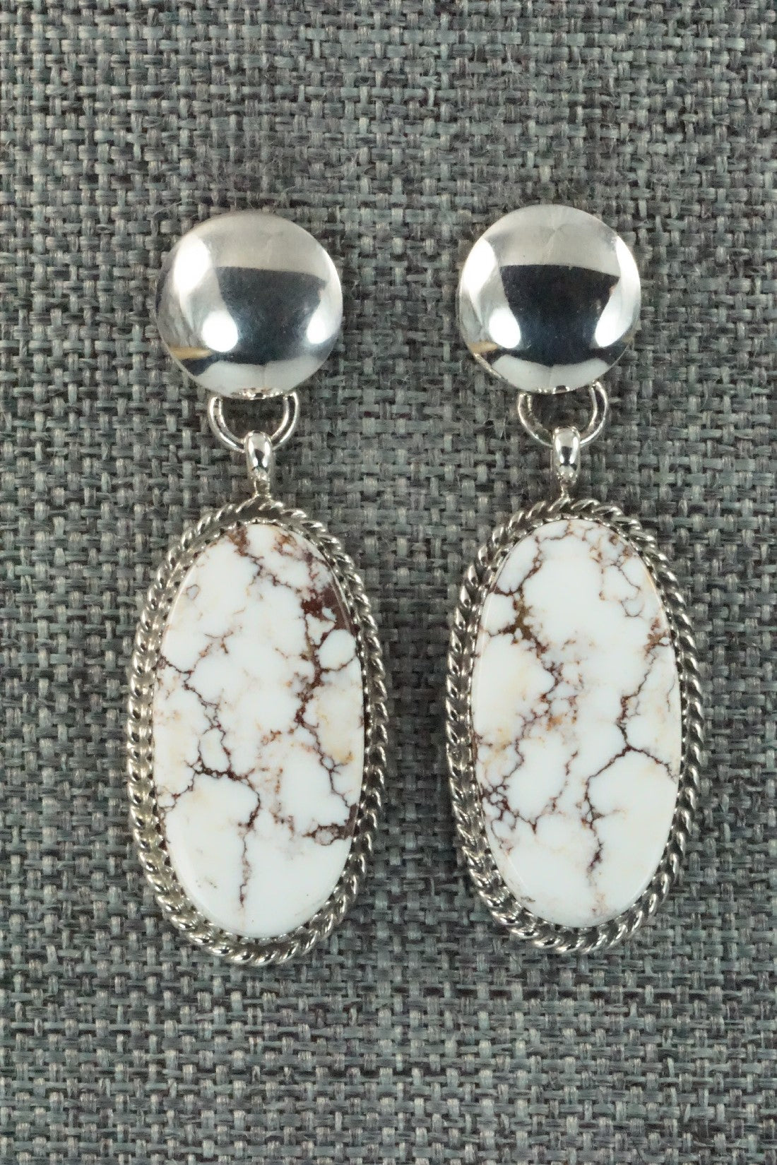 Wild Horse & Sterling Silver Earrings - Alvin Joe