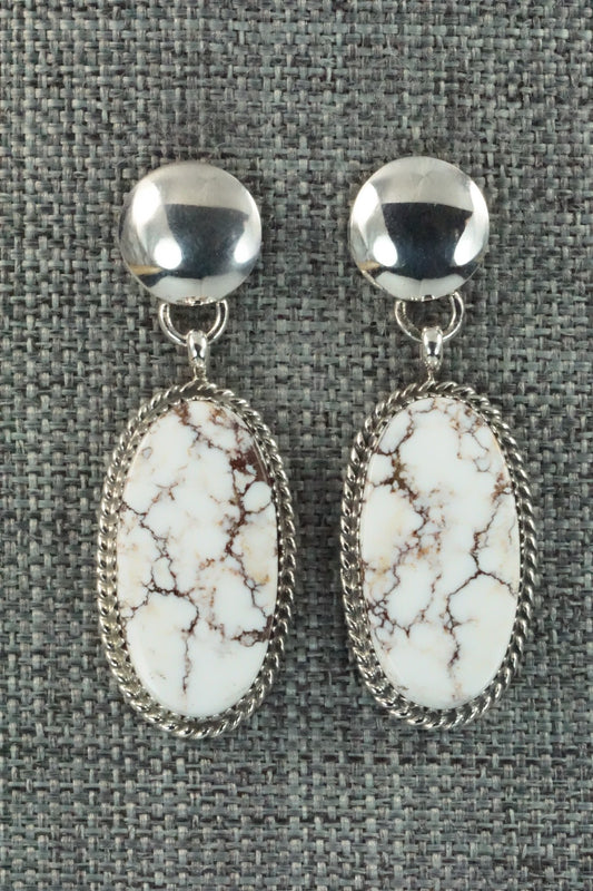 Wild Horse & Sterling Silver Earrings - Alvin Joe