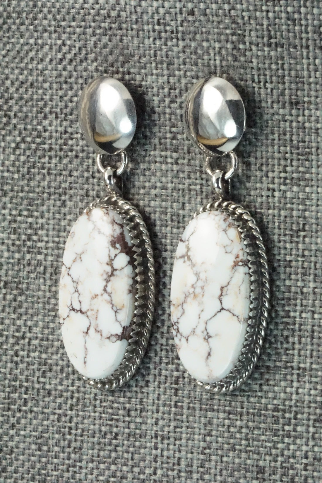 Wild Horse & Sterling Silver Earrings - Alvin Joe