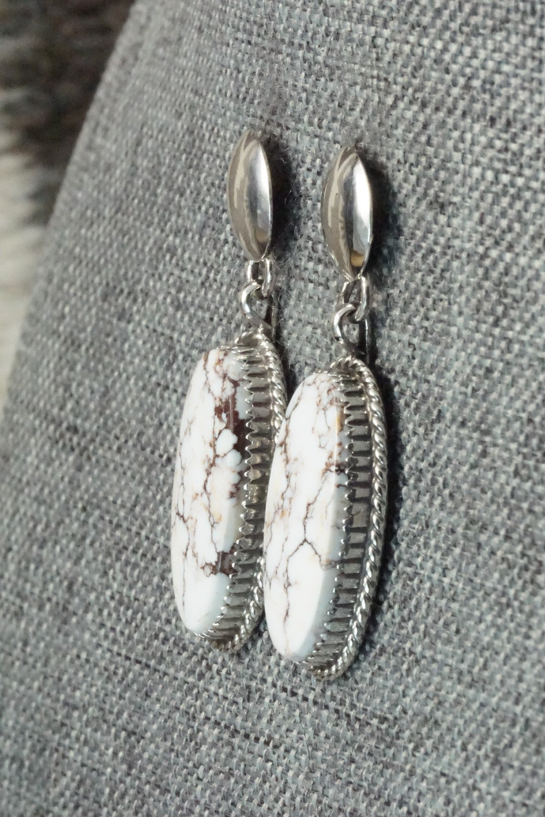 Wild Horse & Sterling Silver Earrings - Alvin Joe