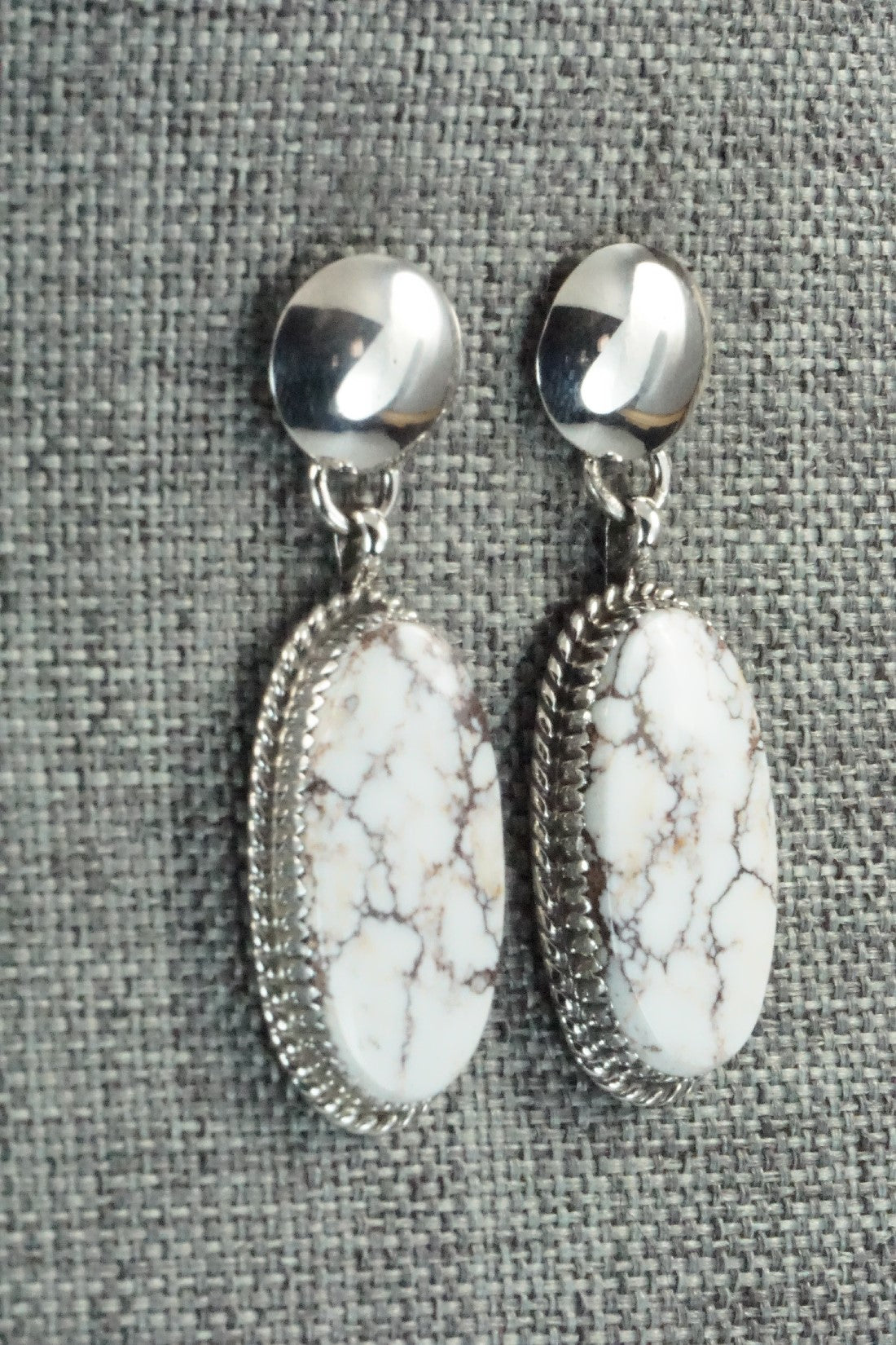 Wild Horse & Sterling Silver Earrings - Alvin Joe