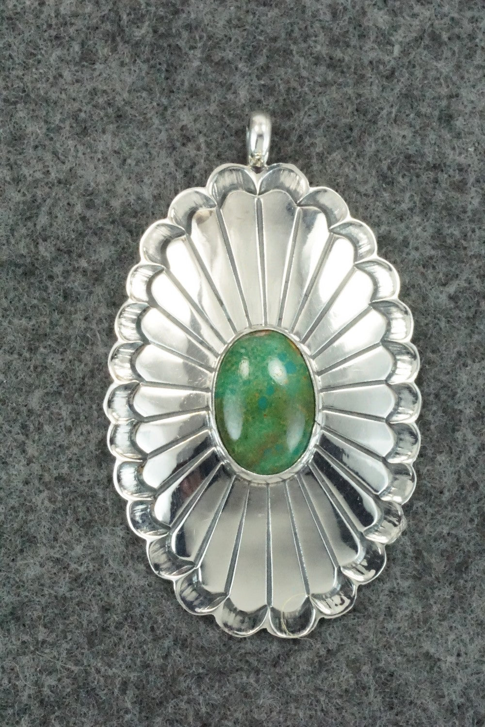 Turquoise & Sterling Silver Pendant - R Livingston