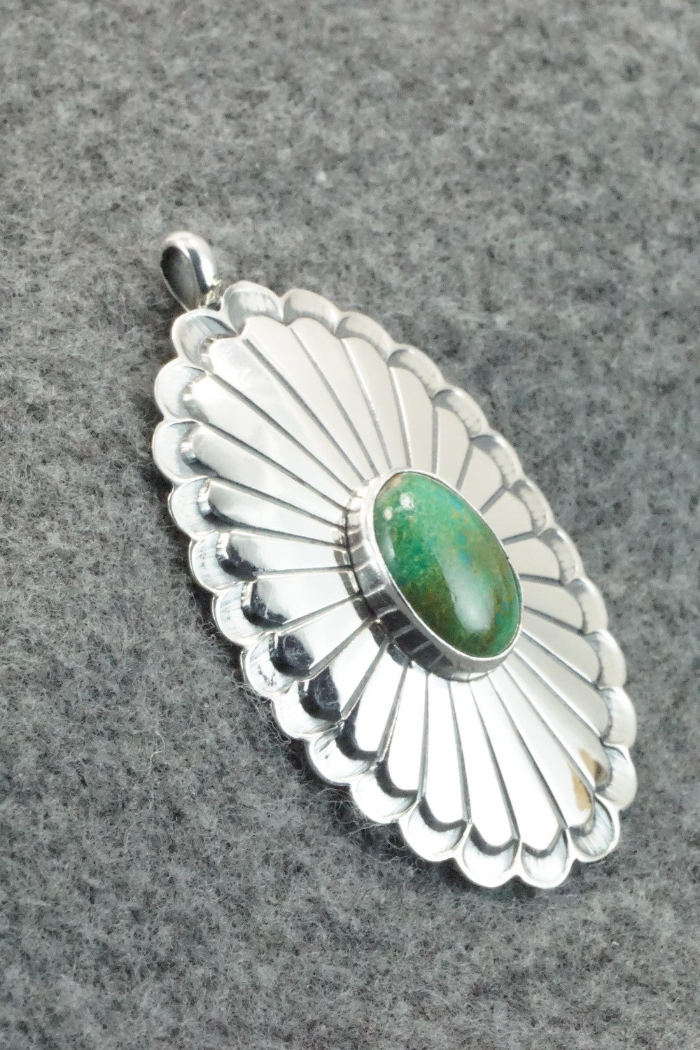 Turquoise & Sterling Silver Pendant - R Livingston