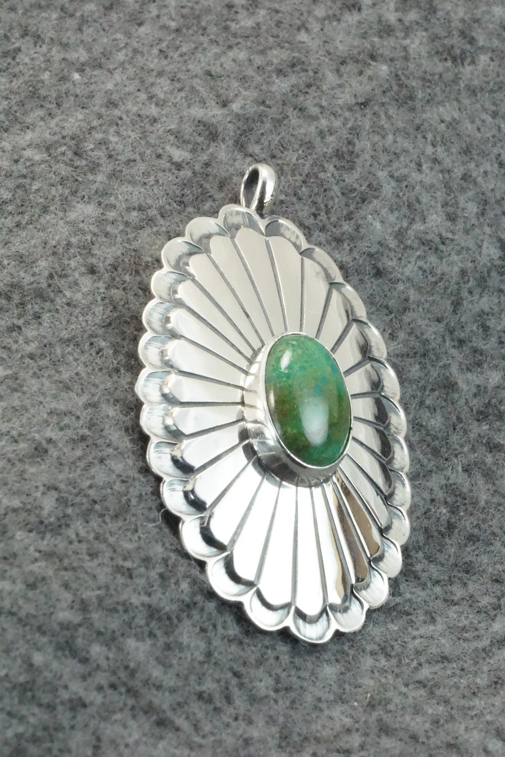 Turquoise & Sterling Silver Pendant - R Livingston