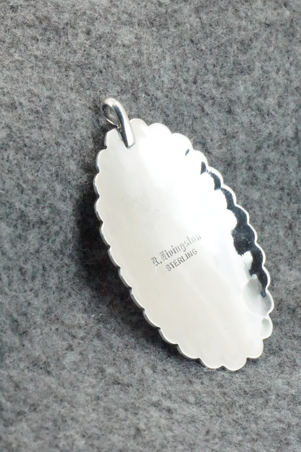 Turquoise & Sterling Silver Pendant - R Livingston
