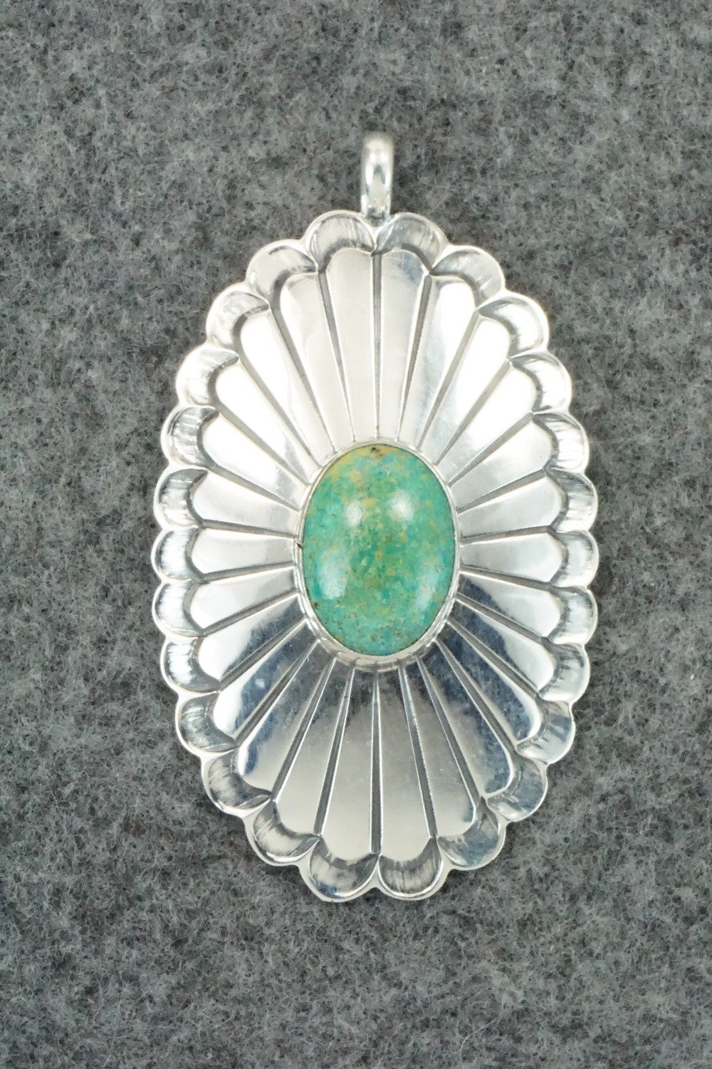 Turquoise & Sterling Silver Pendant - R Livingston