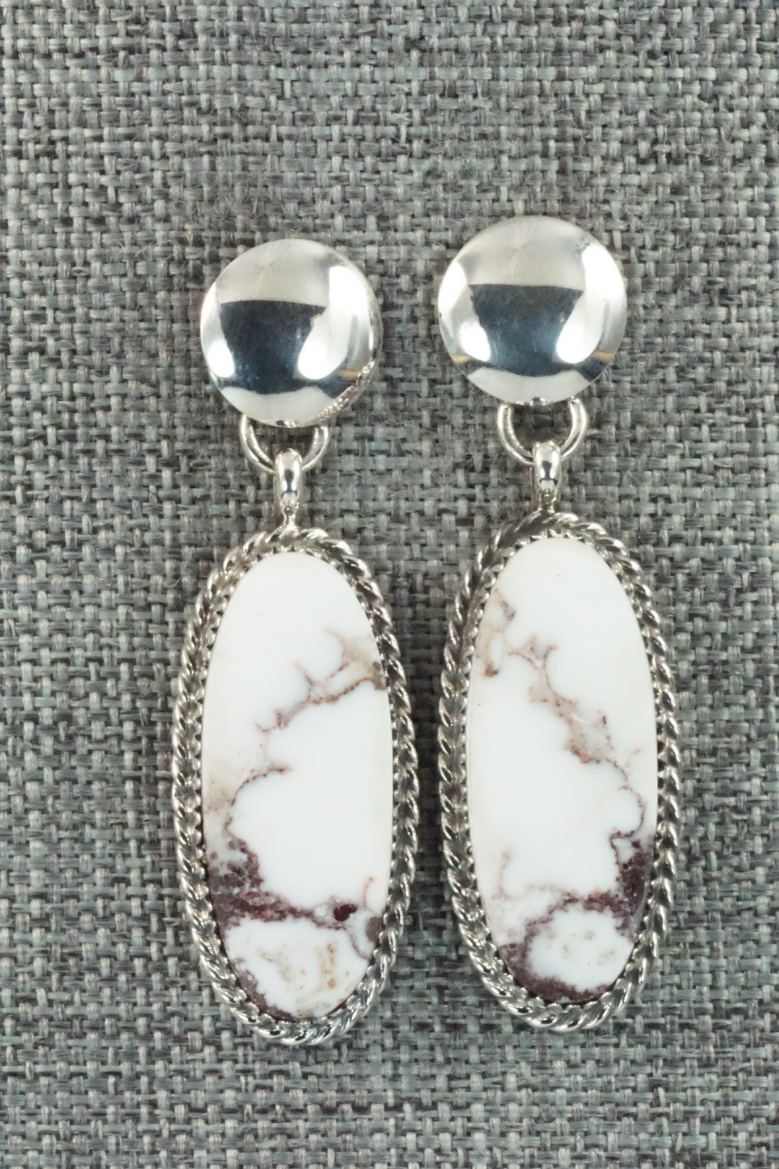 Wild Horse & Sterling Silver Earrings - Alvin Joe