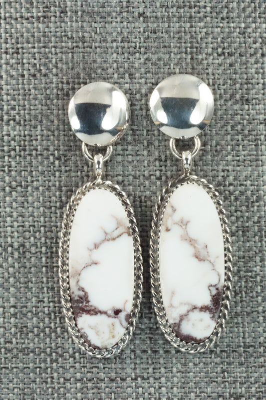 Wild Horse & Sterling Silver Earrings - Alvin Joe