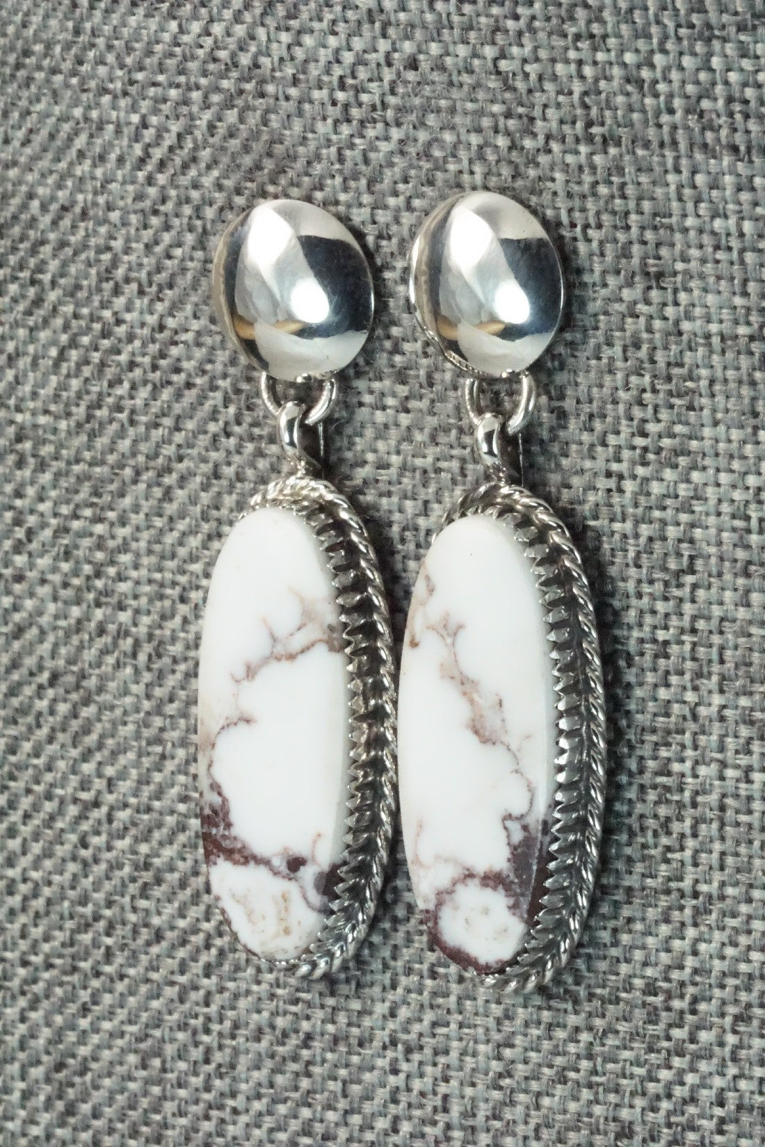 Wild Horse & Sterling Silver Earrings - Alvin Joe