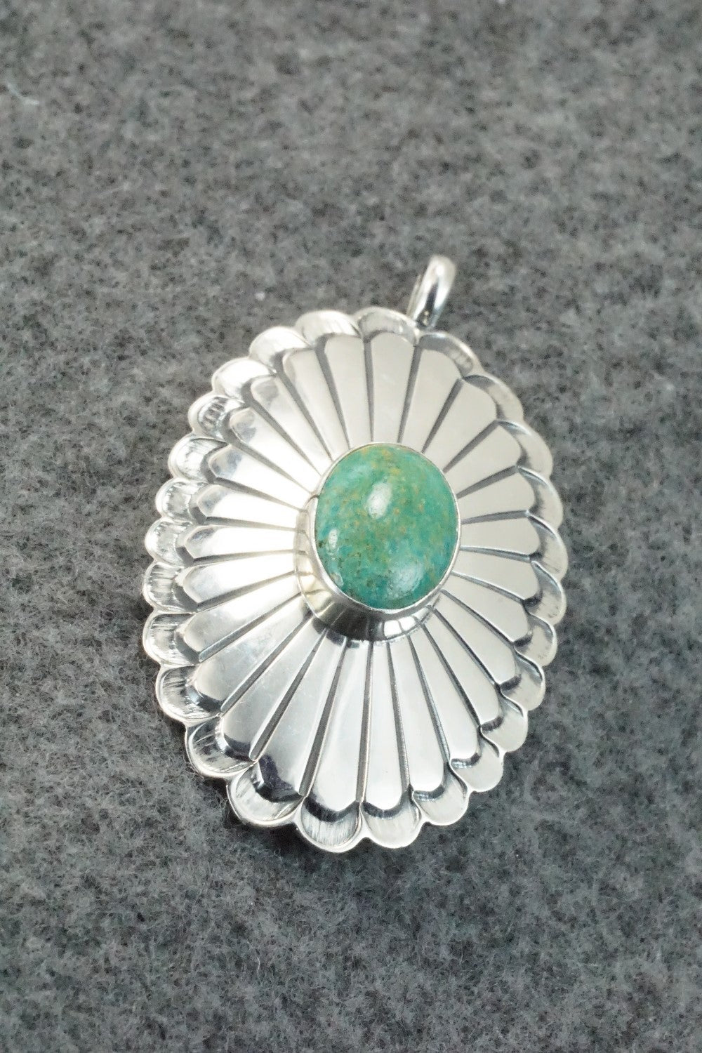 Turquoise & Sterling Silver Pendant - R Livingston