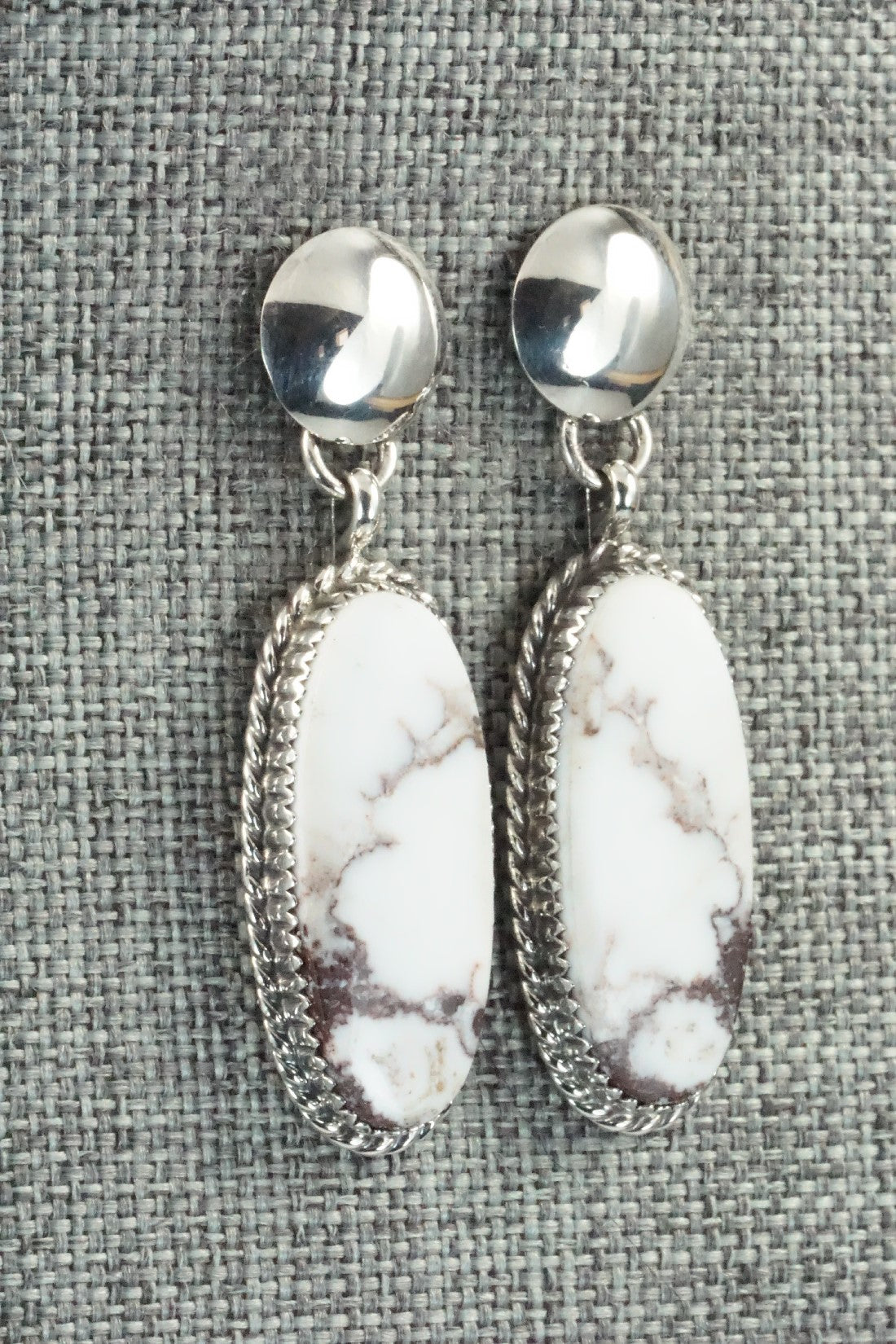Wild Horse & Sterling Silver Earrings - Alvin Joe