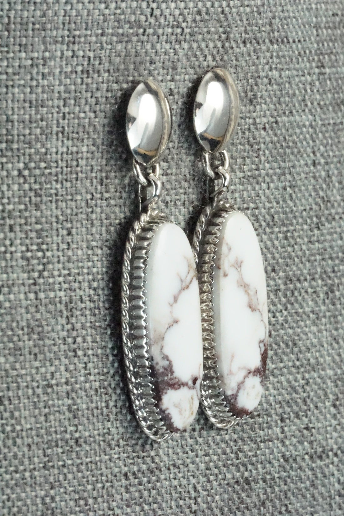 Wild Horse & Sterling Silver Earrings - Alvin Joe
