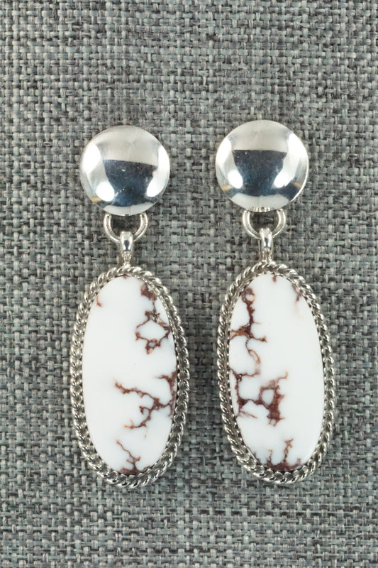 Wild Horse & Sterling Silver Earrings - Alvin Joe