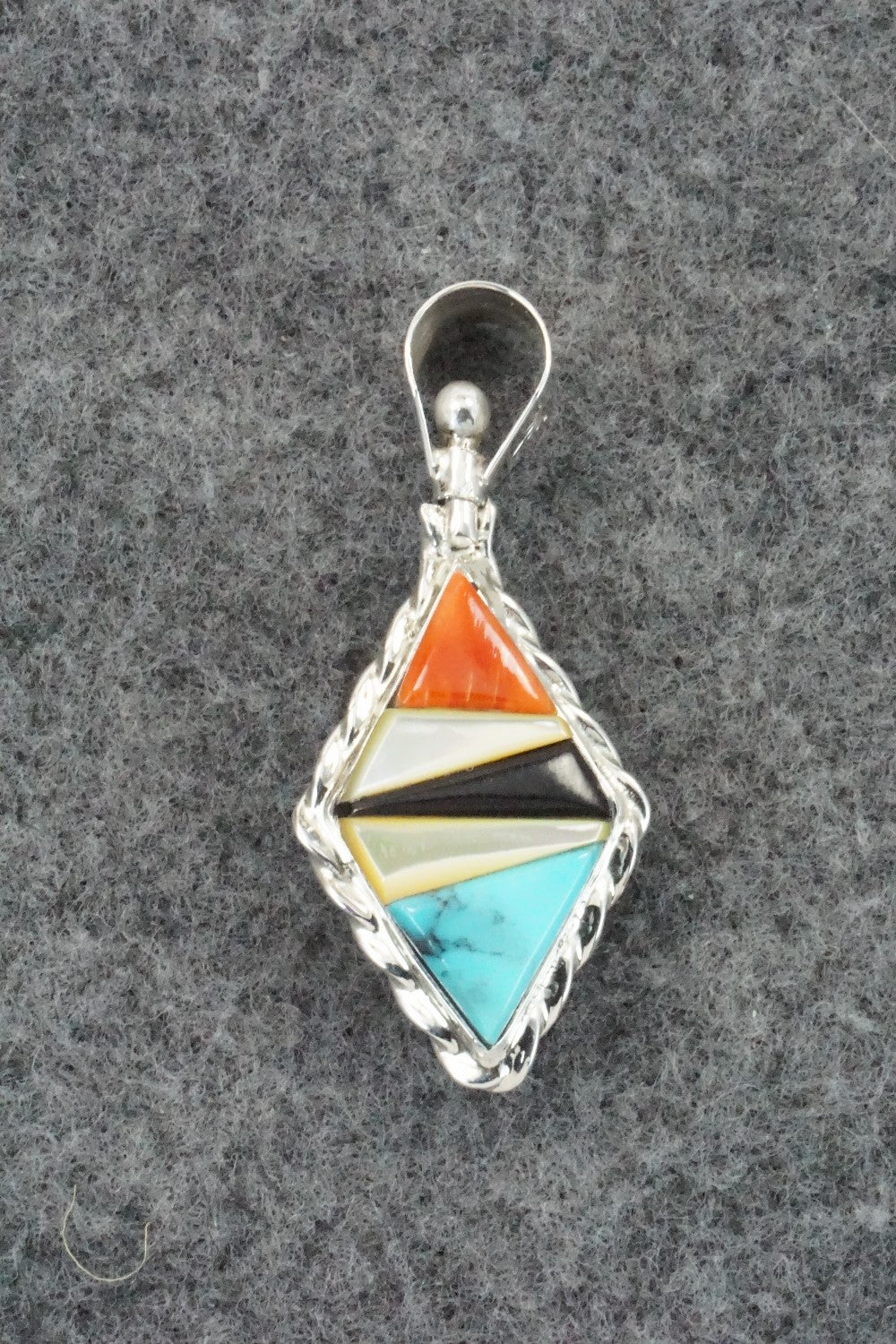Multi Stone & Sterling Silver Reversible Pendant - Bevis Tsadiasi