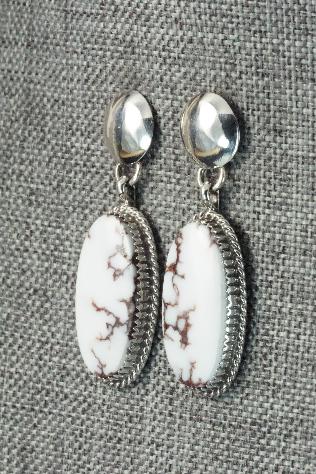 Wild Horse & Sterling Silver Earrings - Alvin Joe